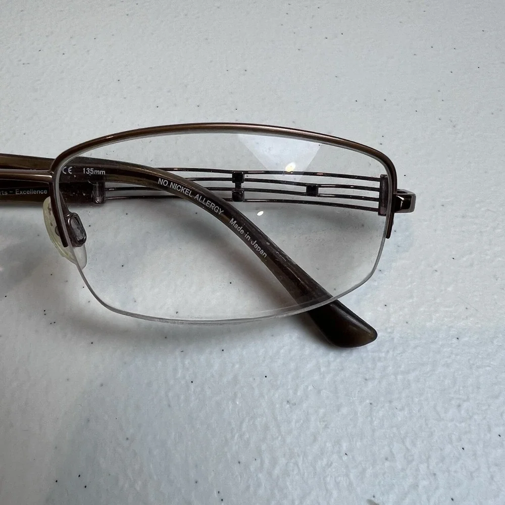 CHARMANT LINEART XL2015‎ Titan Japan Brown Half Rim Eyeglasses Frame 52-17-135